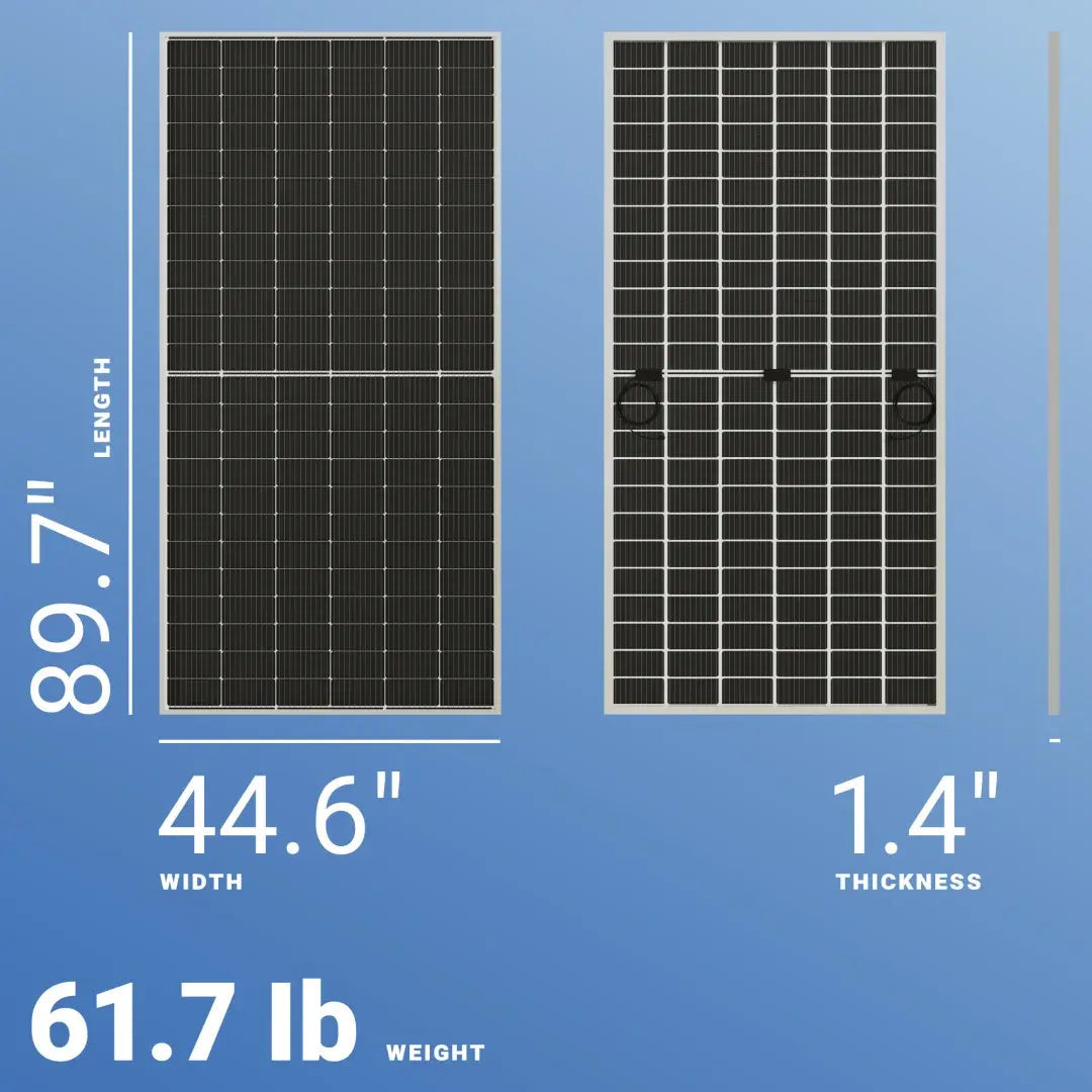 ZNShine Solar 555W Bifacial Solar Panel – 144 Cells.