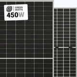 GreenWatts 450W Bifacial Solar Panel — 144-Cell High-Efficiency PV Module.