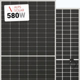 Alps Solar 580W Bifacial Solar Panel – 144 Cells (ALPS72D30T-TP-580).