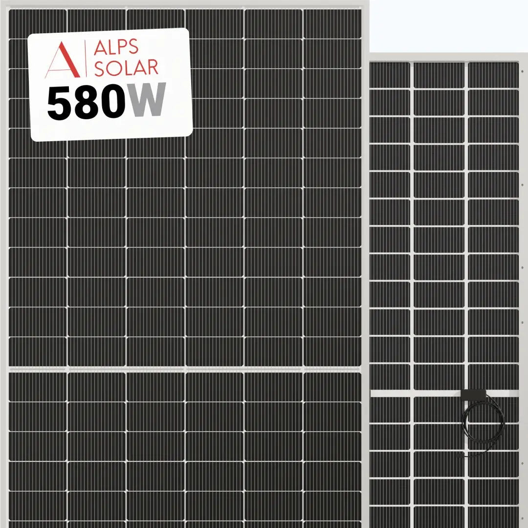 Alps Solar 580W Bifacial Solar Panel – 144 Cells (ALPS72D30T-TP-580).