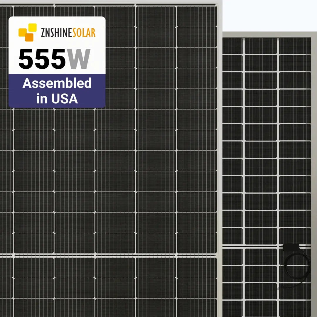 ZNShine Solar 555W Bifacial Solar Panel – 144 Cells.